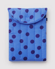 Load image into Gallery viewer, Puffy Laptop Sleeve, Blue Polka Dot
