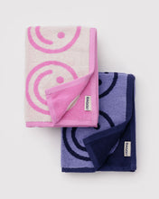 Load image into Gallery viewer, Hand Towel Set of 2, Happy Pink Blue
