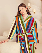 Load image into Gallery viewer, Eucalyptus Stripe Bathrobe
