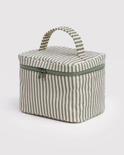 Load image into Gallery viewer, Large Cosmetic Case - Sage Stripe
