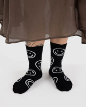 Load image into Gallery viewer, Happy Crew Sock, Black
