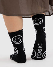 Load image into Gallery viewer, Happy Crew Sock, Black
