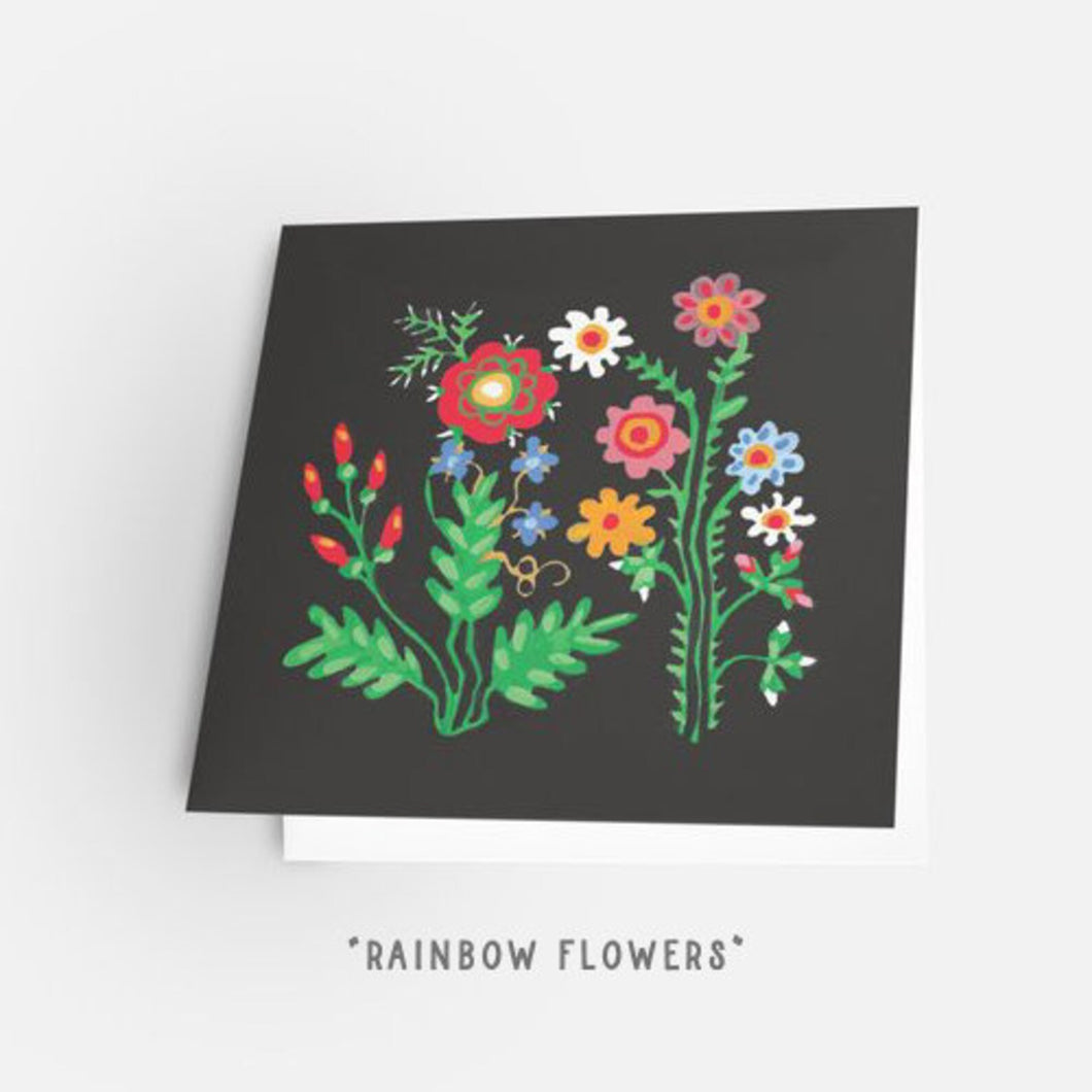 Rainbow Flowers Card