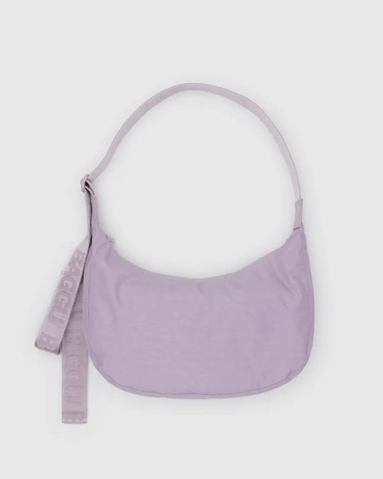 Medium Nylon Crescent Bag, Dusty Pink