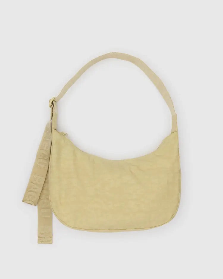 Medium Nylon Crescent Bag, Butter