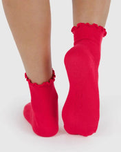 Load image into Gallery viewer, Lettuce Edge Socks, Lavender &amp; Red (set of 2)
