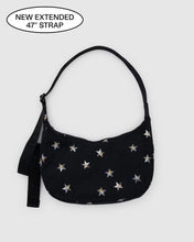 Load image into Gallery viewer, Medium Nylon Crescent Bag, Printed Star Sequins
