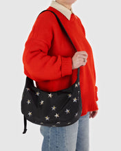 Load image into Gallery viewer, Medium Nylon Crescent Bag, Printed Star Sequins
