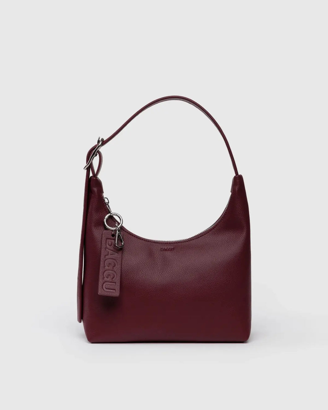 Mini Recycled Leather Shoulder Bag, Mahogany