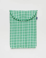 Load image into Gallery viewer, Puffy Laptop Sleeve, Green Gingham
