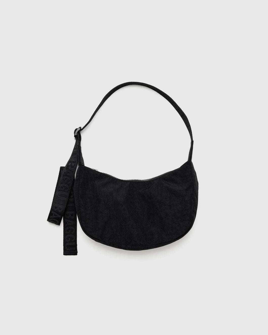 Small Nylon Crescent Bag, Black