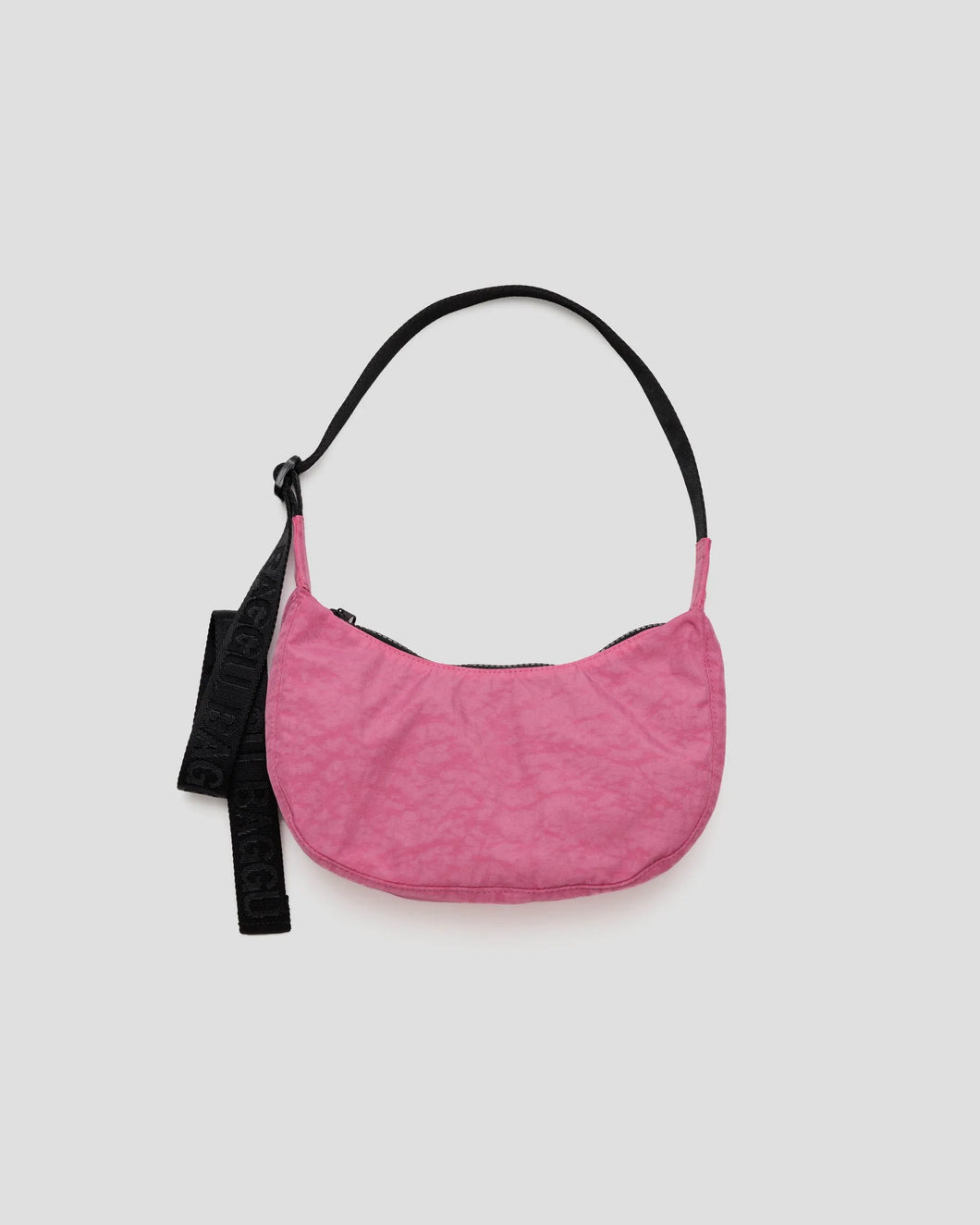 Small Nylon Crescent Bag, Azalea Pink