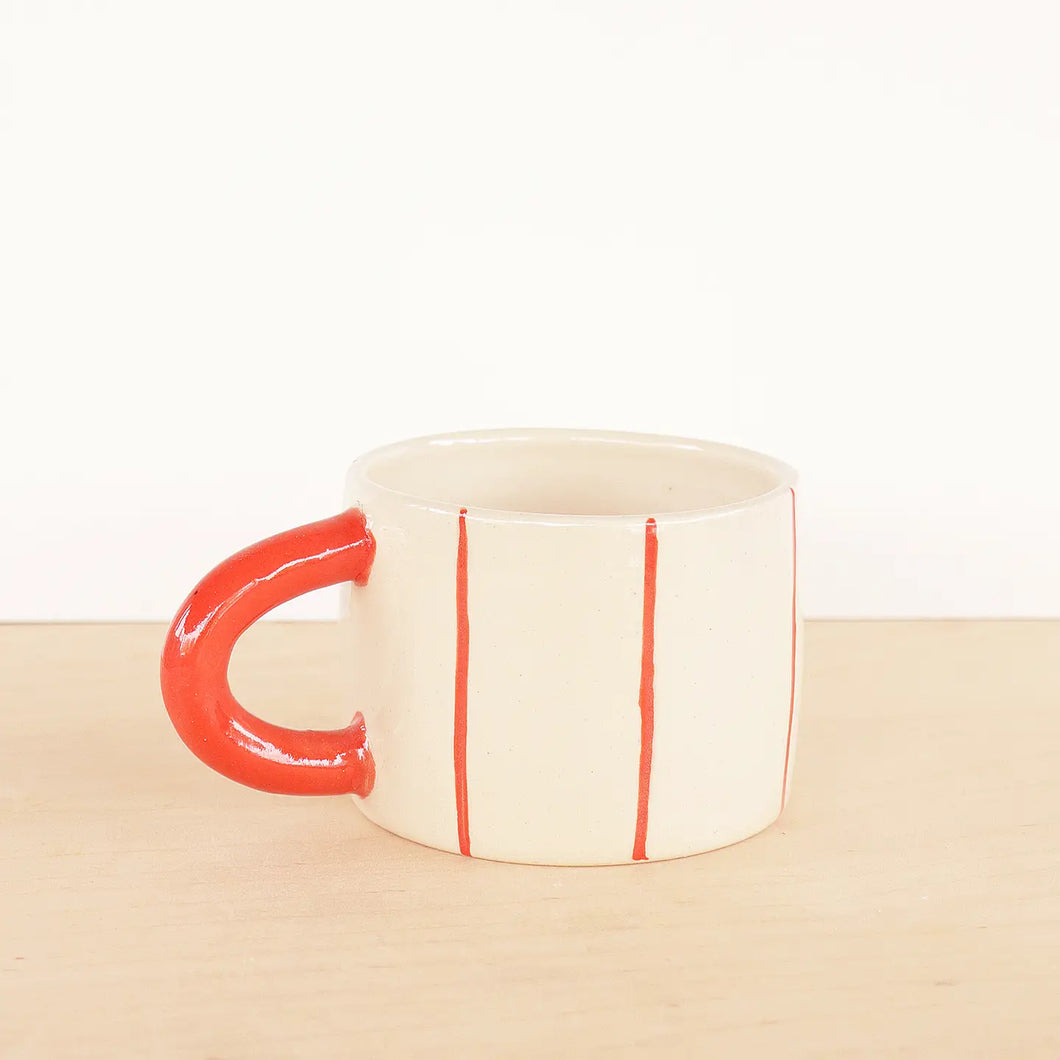 Short Ceramic Striped Mug