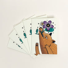 Load image into Gallery viewer, Dog &amp; violet flower mini card
