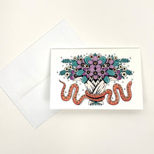 Load image into Gallery viewer, Snake &amp; violet bouquet card

